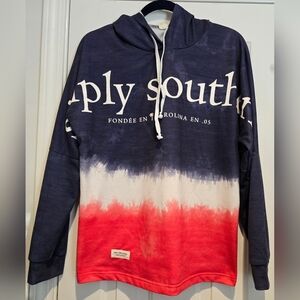 Women's Simply Southern 0121 coastal hoodie red white blue size medium